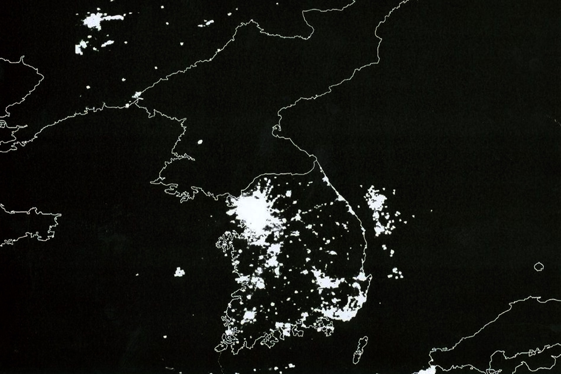 Corée du Nord la nuit